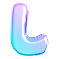 pendenza lettera l font 3d rendere png