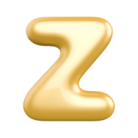 goud bubbel brief z doopvont 3d geven png