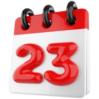 3d Symbol Kalender Nummer 23 png