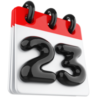 3d icon calendar number 23 png