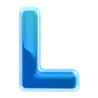 Gradient letter L font 3d render png