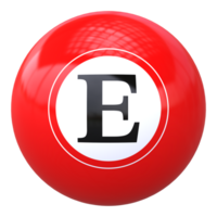 3d ball letter E font 3d ball render png