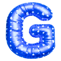 Blue letter G font 3d render png