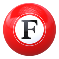 3d ball letter F font 3d ball render png