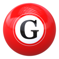 3d ball letter G font 3d ball render png