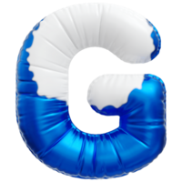 Blue letter G font 3d render png