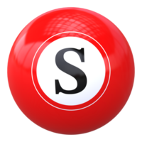 3d ball letter S font 3d ball render png