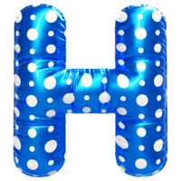 Blue letter H font 3d render png