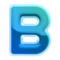 Gradient letter B font 3d render png
