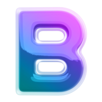 Gradient letter B font 3d render png