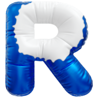 azul letra r fuente 3d hacer png