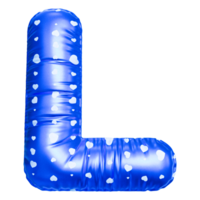 bleu lettre l Police de caractère 3d rendre png