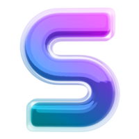 Gradient letter S font 3d render png