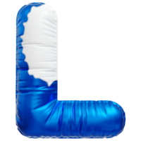 azul letra l fuente 3d hacer png