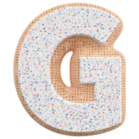 3d letter G font 3d render png