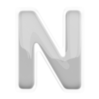 silver- brev n font 3d framställa png