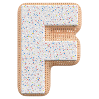 3d letter F font 3d render png