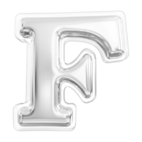 argento lettera f font 3d rendere png