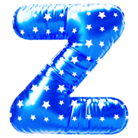 blu lettera z font 3d rendere png