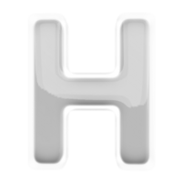 silver- brev h font 3d framställa png