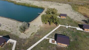 casas en el base de descansar. casas para turistas y cazadores foto