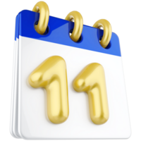 3d icon calendar number 11 png