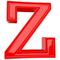 Red letter Z font 3d render png