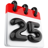 3d Symbol Kalender Nummer 25 png