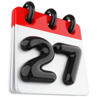 3d icon calendar number 27 png