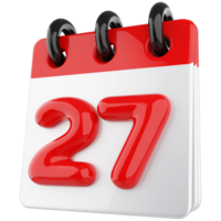 3d icon calendar number 27 png