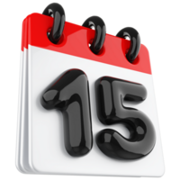 3d icon calendar number 15 png