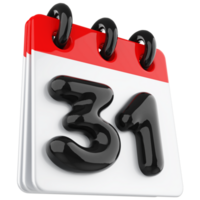 3d icon calendar number 31 png