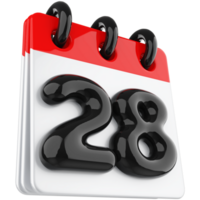 3d icon calendar number 28 png