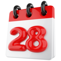 3d icon calendar number 28 png