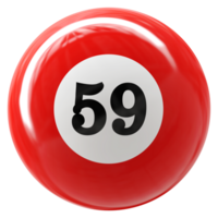 59 numero 3d palla rosso png