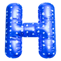 Blue letter H font 3d render png