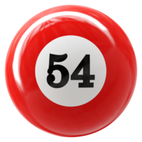 54 numero 3d palla rosso png