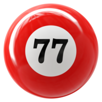 77 nombre 3d Balle rouge png