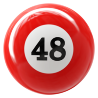 48 nombre 3d Balle rouge png