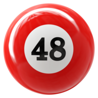 48 number 3d ball red png