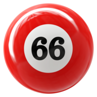 66 numero 3d palla rosso png