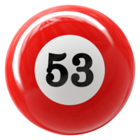 53 número 3d pelota rojo png