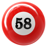 58 numero 3d palla rosso png