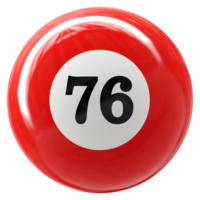 76 nombre 3d Balle rouge png