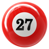 27 número 3d bola vermelho png