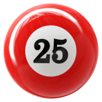 25 number 3d ball red png