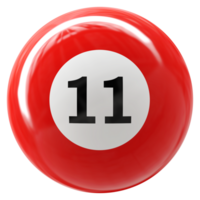 11 numero 3d palla rosso png