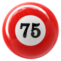 75 number 3d ball red png