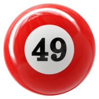 49 numero 3d palla rosso png