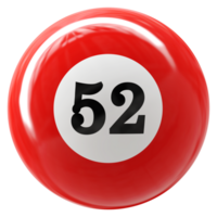 52 number 3d ball red png